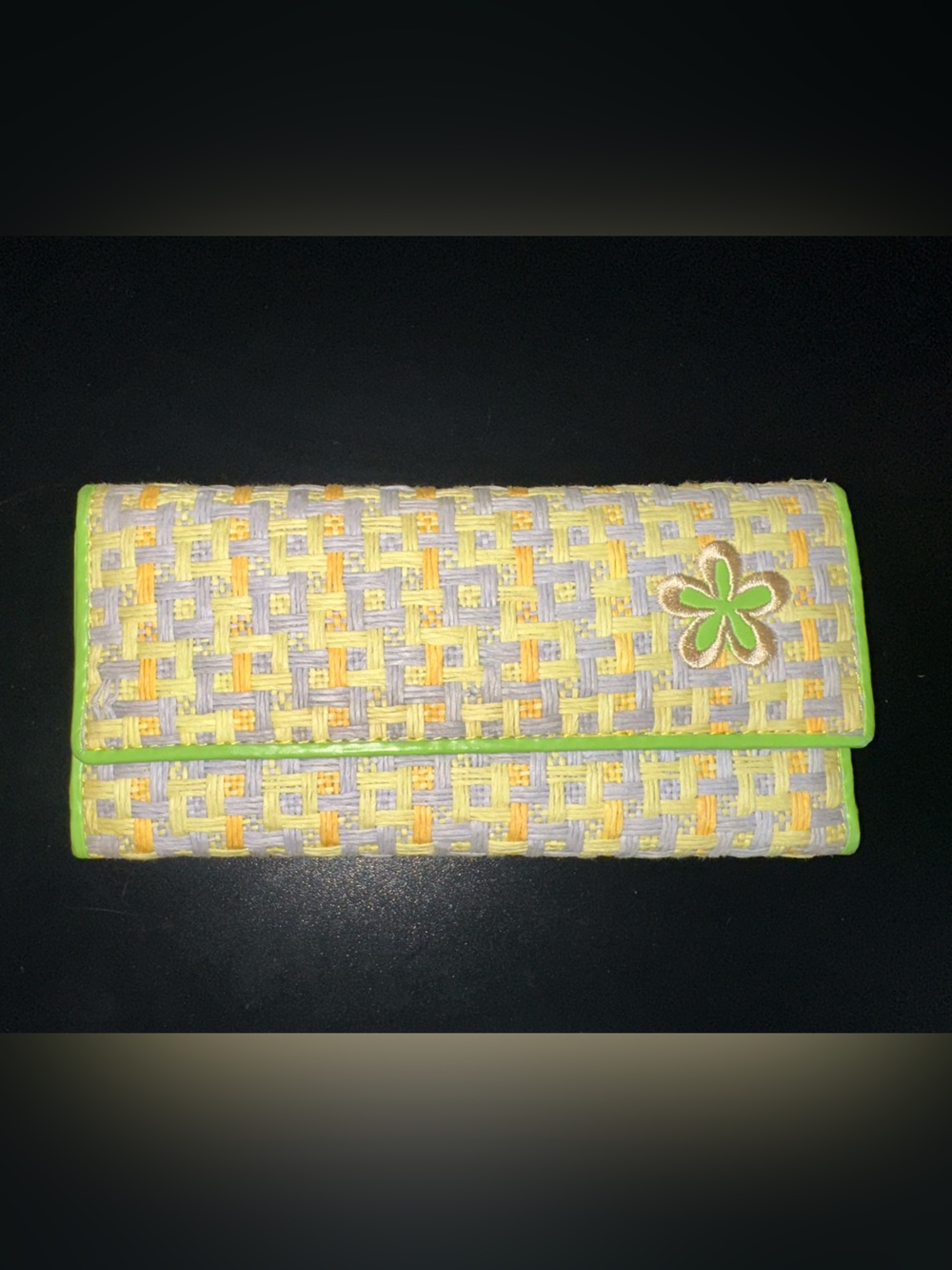 Woven Yellow & Green Women’s Wallet